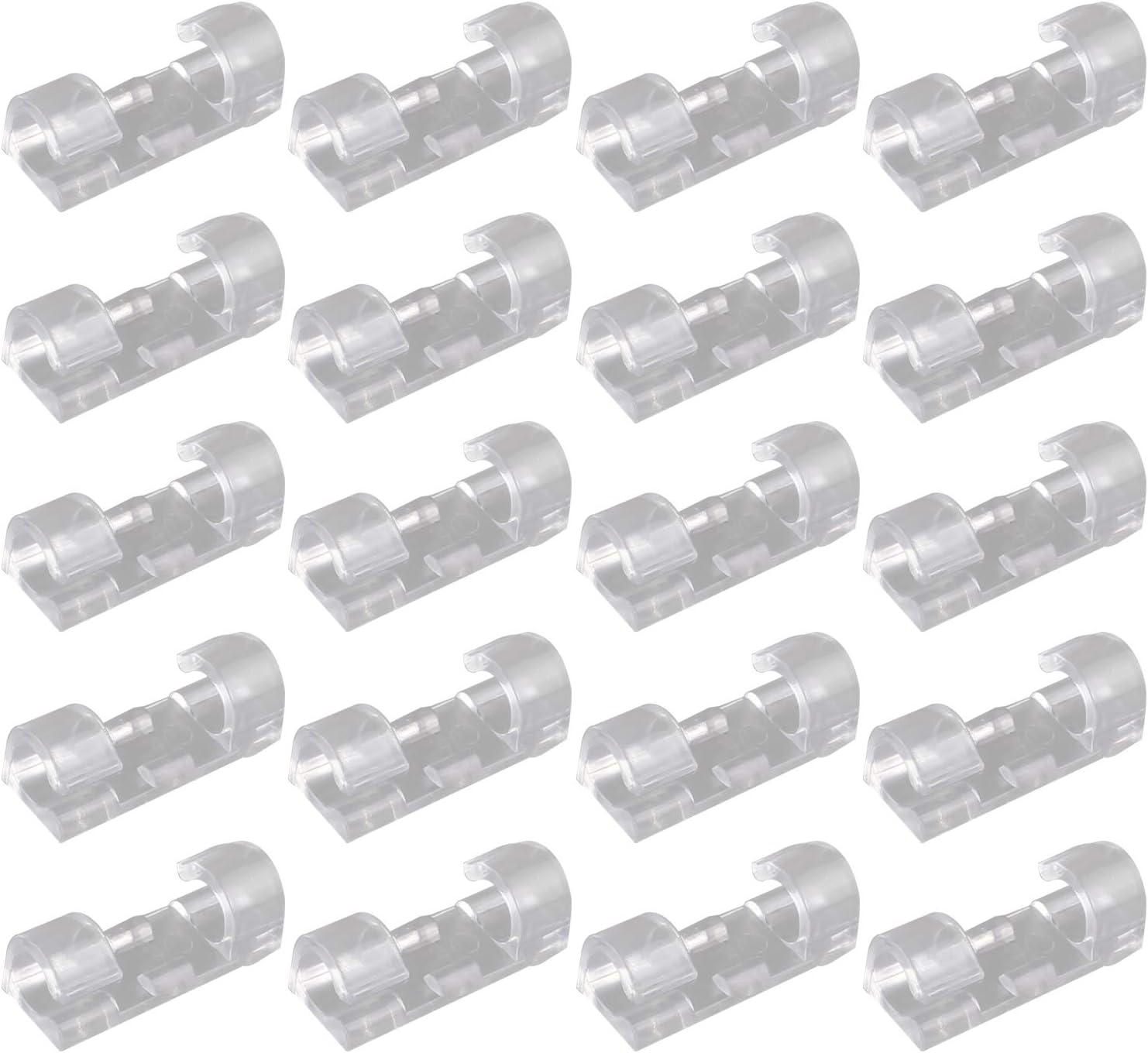 Futheda 20Pcs Strong Self-Adhesive Small Cable Clips Cable Drop Wire Holder