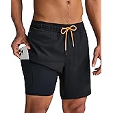 maamgic 2 in 1 Mens Swim Trunks 7 Inch Swim Shorts Swim Suits Board Shorts