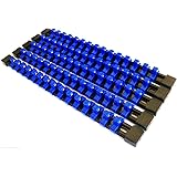 5 Goliath Industrial 3/8" Abs Mountable Socket Rail Holder Organizer Blue SH38BB