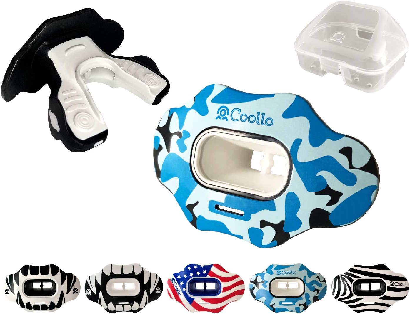 Coollo Sports Lip Guard Mouthguard MAXX/ MIGHT Football and High Impact Sports Lip Protector for Adults & Youth (Helmet Strap Included) : Sports & Outdoors