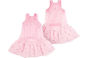 WOYYHO Dog Dresses for Small Dogs Girl Princess Dresses Small Female Dogs Skirt Spring Summer Cute Puppy Slip Dress Pet Dog Clothes for Birthday Party Wedding Holiday (Pink S)
