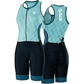 SLS3 Triathlon Suits Women - Elite Sleeveless Trisuit for Swim Bike Run | Quick-Dry Breathable Sleeveless Tri Suit Women with Comfy Chamois Pad, Pockets &amp; Compression for Ultimate Freedom of Motion