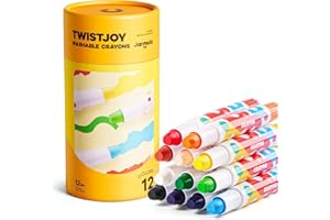 Jar Melo Jumbo Crayons for Toddlers, 12 Colors TwistJoy Crayon Non Toxic Washable Easy to Hold Large Crayons,Gift for Boys and Girls Back to School