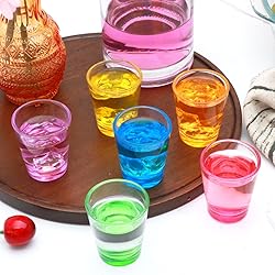 Encheng Colorful Shot Glasses Set of 6,Round 1.6oz