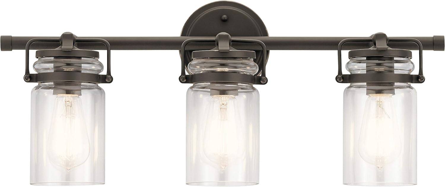 Kichler 45689NI Brinley Vanity, 3-Light 225 Total Watts, Brushed Nickel - - 