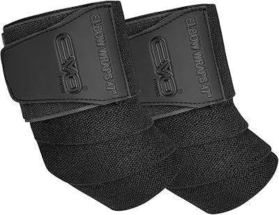 EVO Fitness Elbow Support Wraps 47 inch – Breathable Cotton Elastic