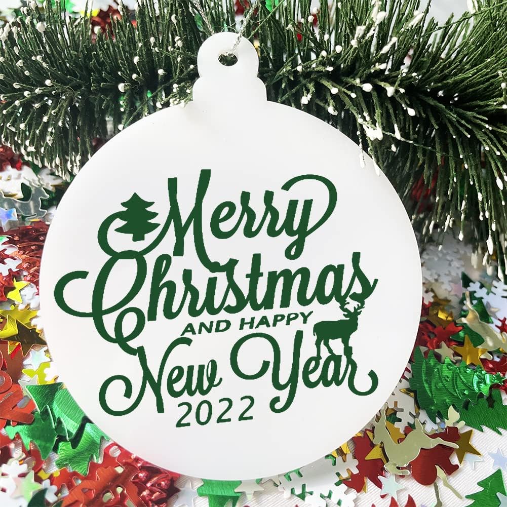 Ornaments - 20Pcs 3 Inch Blank Acrylic Christmas Ornaments 2023 Light White Unfinished Round Acrylic Christmas Ornaments for Kids DIY Craft Hanging Ornaments for Christmas Tree Decoration Xmas Party Decorations