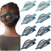 8 Pack Blue Flat Hair Clips – Matte Large French Blue Claw Clips for Women & Girls, No-Slip Strong Hold Gradient Barrettes for Thick or Thin Hair, Summer Beach Aesthetic Styling Accessories
