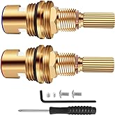 Brass 1-001 & Brass 1-002 Ceramic Valve Set，Replacement Hot Widespread Cartridge and Cold Widespread Cartridge,Brass Construction (Brass 1-001 & Brass 1-002)