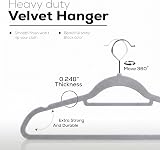 Utopia Home Velvet Hangers 20 Count with Tie Bar Grey 360° Swivel Heavy Duty view 5