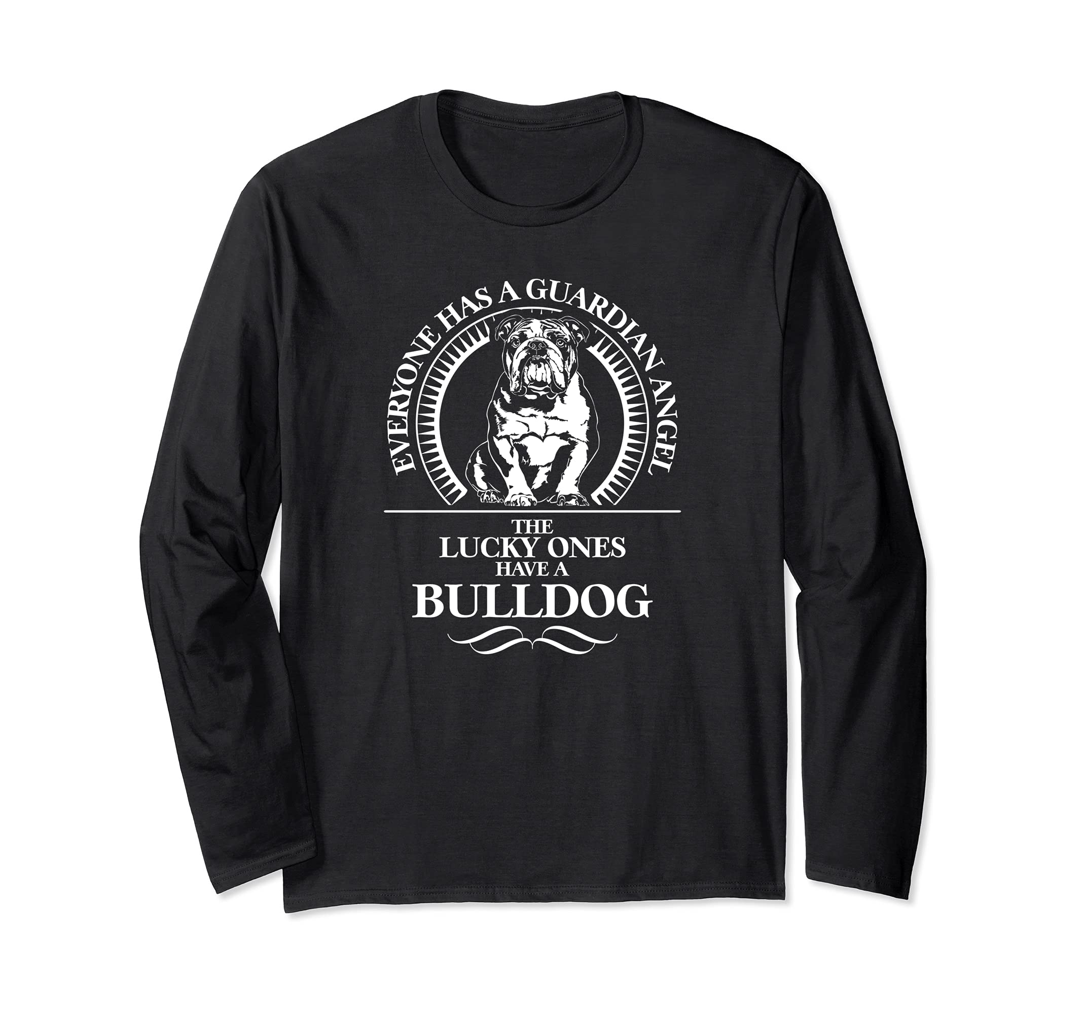 Proud English Bulldog Guardian Angel dog saying dog Long Sleeve T-Shirt