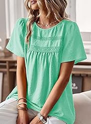 Falechay Plus Size Tops for Women Casual Summer Pom