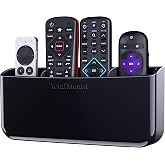 TotalMount Drop-Free Remote Holder &ndash; Removable Adhesive Strips &ndash; XL Black | Designed in the USA &ndash; Simply Put the Remotes In &ndash; No Tricky Magnet Alignment Needed (Holds 3 or 4 Remote Controls)