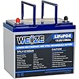 WEIZE 12V 100Ah Mini LiFePO4 Battery, Built-in 100A Smart BMS, Deep Cycle Lithium Iron Phosphate Battery Perfect for RV, Solar, Marine, Trolling Motor, Off Grid Applications, Backup Sump Pump