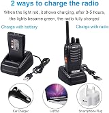 Nineaccy 2 Way Radio Long Range 16 Channel LED Light Rechargeable Walkie Talkie view 5