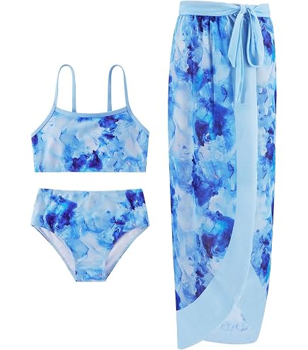 AIDEAONE Girls Swimsuit 3 Piece Cute Bathing Suit With Cover Up Quick Dry Swimwear 5-12T - Product Details