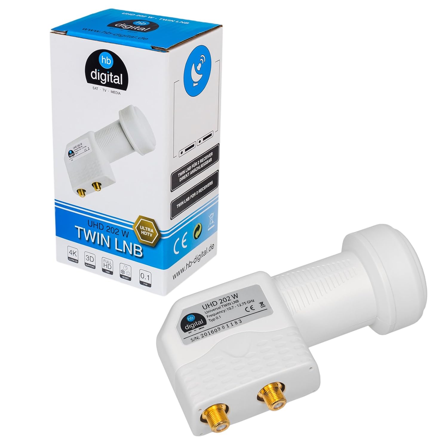HBDIGITAL Twin LNB LNC 2 Teilnehmer Direkt Amazon.de Elektronik
