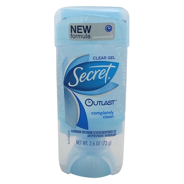 SECRET OUTLAST COMPLETELY CLEAN SCENT WOMEN’S CLEAR GEL ANTIPERSPIRANT & DEODORANT 2.6 OZ