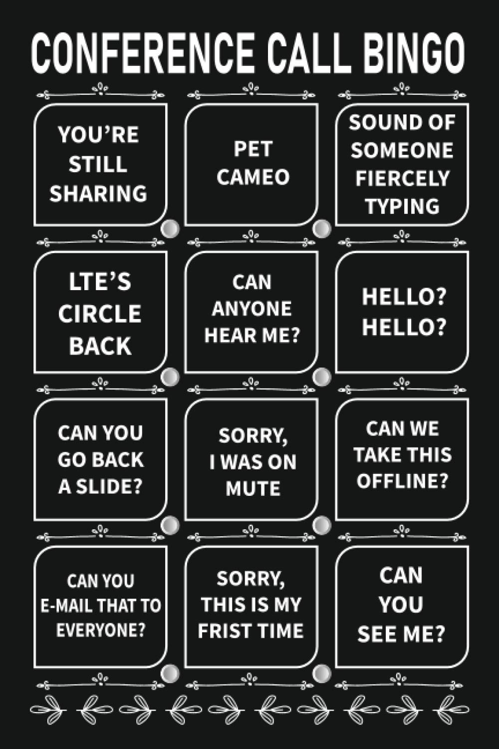 Conference Call Bingo: WFH Work From Home 120 Pages Lined Notebook Journals, Funny Boss Gifts For Coworker Meetings Notebook