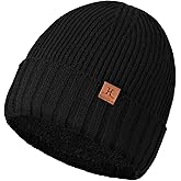 Valkgard Winter Beanies Hats for Men, Knit Fleece Beanie Skull Caps, Mens Toboggans Ribbed Cuffed Stocking Hat