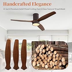 CACI Mall 52 Inch Flush Mount Ceiling Fan with