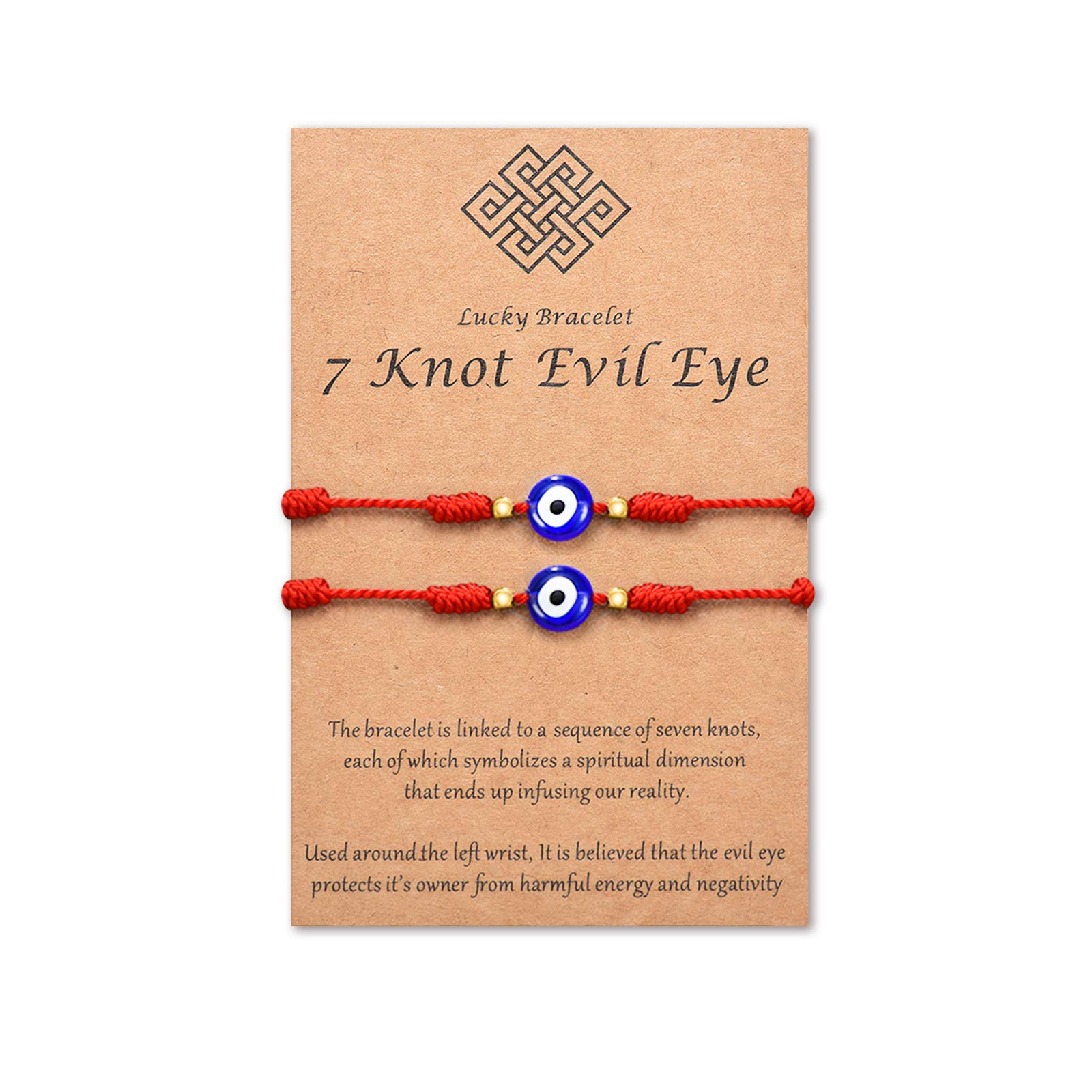 Tarsus 7 Knots Kabbalah Red String Bracelet