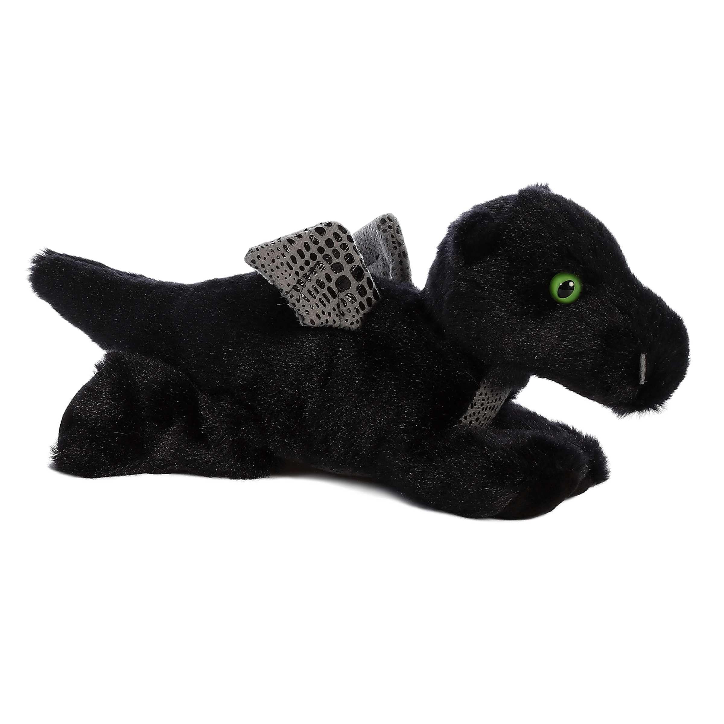 Aurora® Adorable Mini Flopsie™ Midnight Dragon™ Stuffed Animal - Playful Ease - Timeless Companions - Black 8 Inches