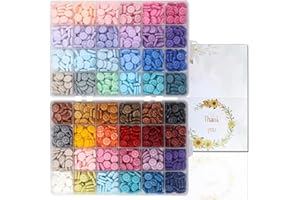 YOLAKIS 48 Color Wax Seal Beads 1400pcs Sunflower Sealing Wax Beads for DIY Craft Christmas New Year Wedding Invitations Envelopes Cards Gift Package Decoration