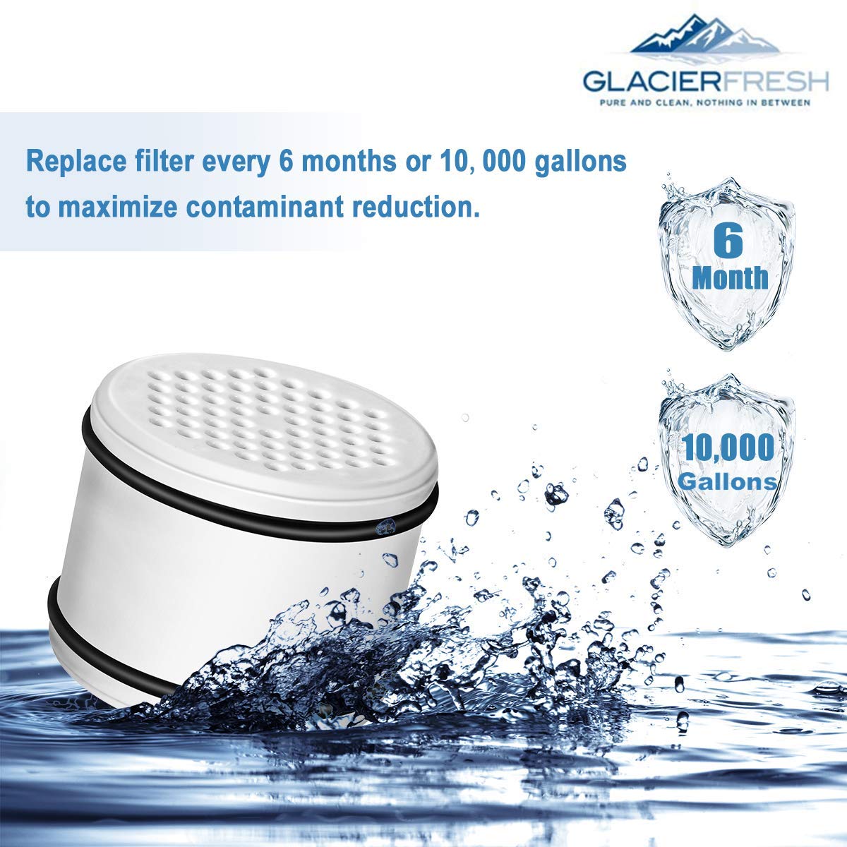 WSHC125 2 Pack ISH100 Shower Water Filter Units HSHC135 GLACIER