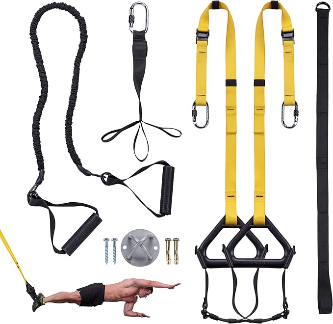 Bodyweight Resistance Training Straps Suspension System, Home Gym