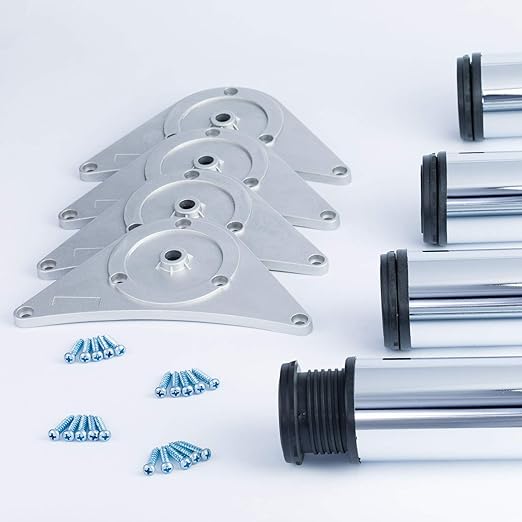 Set of 4 Adjustable Table Legs with Mounting Plate and Screws 71cm 82cm