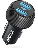Anker Caricabatteria da Auto PowerDrive Speed ​​2 con Doppia USB da 30W con PowerIQ 2.0 per iPhone XS/XS Max/XR/X / 8, iPad PRO/Air 2 / Mini, Samsung Galaxy S10 / S9 / S8, LG, Huawei e Altro