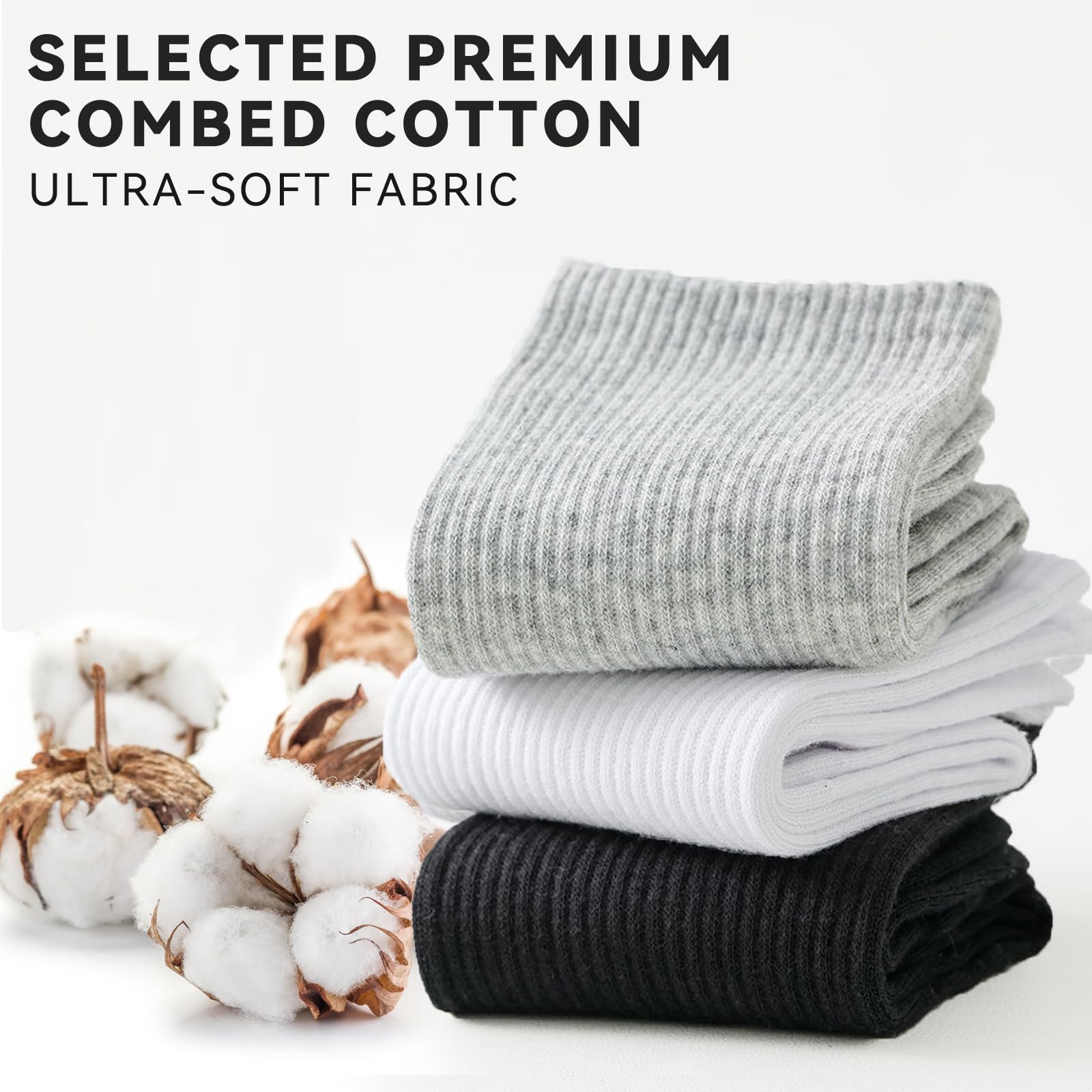 Wamicu Socken Damen 5 Paar, Dünne Tennissocken Sportsocken Baumwollsocken 3