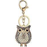 MDFREL Cute Rhinestone Owl Key Ring Owl Crystal Bird Keychain Pendant Animal Key Holder Chain Keychain Handbag Purse Pendants Charm Gifts for Women Girls