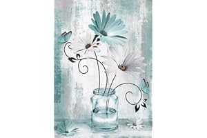 WUSARPLY Flower Stamped Cross Stitch Kits - Daisy Counted Cross Stitch Kits for Beginners Adults Needlepoint Cross-Stitch Patterns Dimensions Needlecrafts Embroidery Kits Arts and Crafts