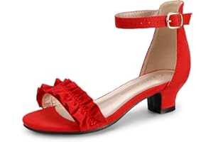 PANDANINJIA Girls Heels Dress Shoes Sandals Flower Girl Wedding Party Pumps Cynthia Toddler Little Big kid Shoes