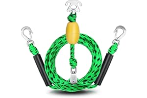 OVOVFANY Boat Tow Harness for Tubing, Heavy-Duty 13ft Self Centering Tow Rope Up to 4 Riders with Float Ball, Stainless Steel Hooks and Pulley for Watersports,Towing Towable Tube, Water Ski, Wakeboard
