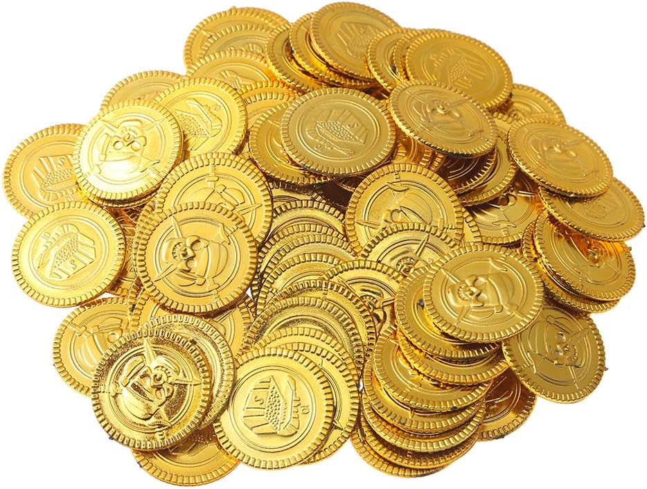 Beyond Dreams® 150 Pezzi Gioco Denaro gettoni per Bambini Tesoro d’Oro per Party Pirata Beyond Dreams® 150 Pezzi Gioco Denaro gettoni per Bambini Tesoro d’Oro per Party Pirata