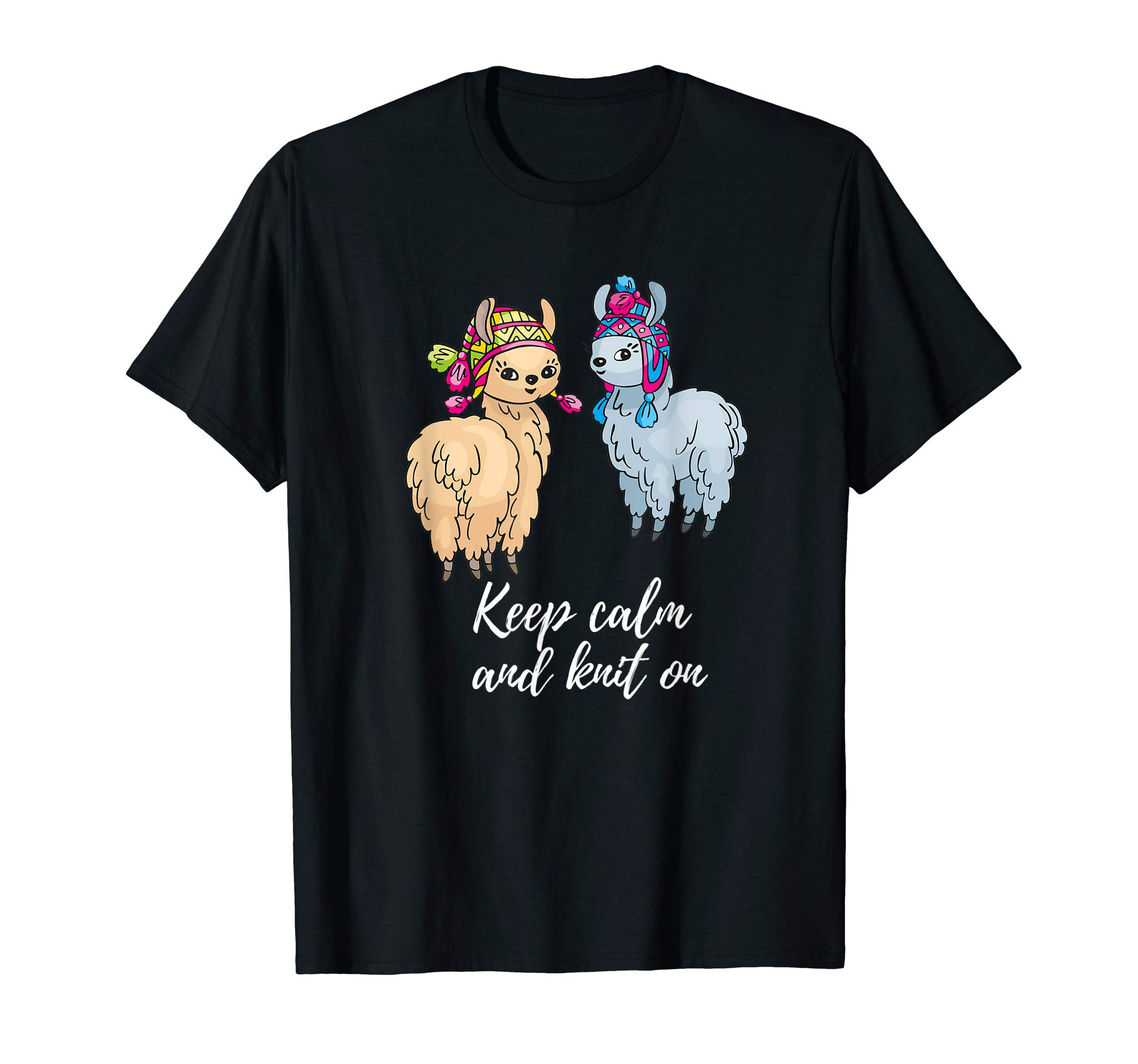 Keep calm and knit on, cute Llamas T-Shirt