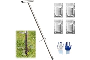 Noliven 36 Inch Soil Sampler Probe, Stainless Steel Soil Sampling Tube with Soil Core Sample Bags and Gloves, T-Handle Soil T