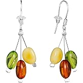 Amber by Mazukna - Pull-Through Earrings, Amber Jewelry, Faceted Sparkling Amber Earrings - Parent