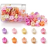 Small Flower Hair Clips 100PCS, Mini Hair Clips Baby Claw Clips Cute Jaw Clips Hair Pins Hair Barrettes Toddler Hair Accessories for Women Girls Kids Teens Pink Colors