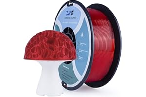 ZIRO PLA Filament 1.75mm, Transparent Red 3D Printer Filament, Bright Pure Color Semi-Transparent Spool, Dimensional Accuracy +/- 0.03mm, Clear PLA Fits for Most 3D Printing FDM Printers, Red