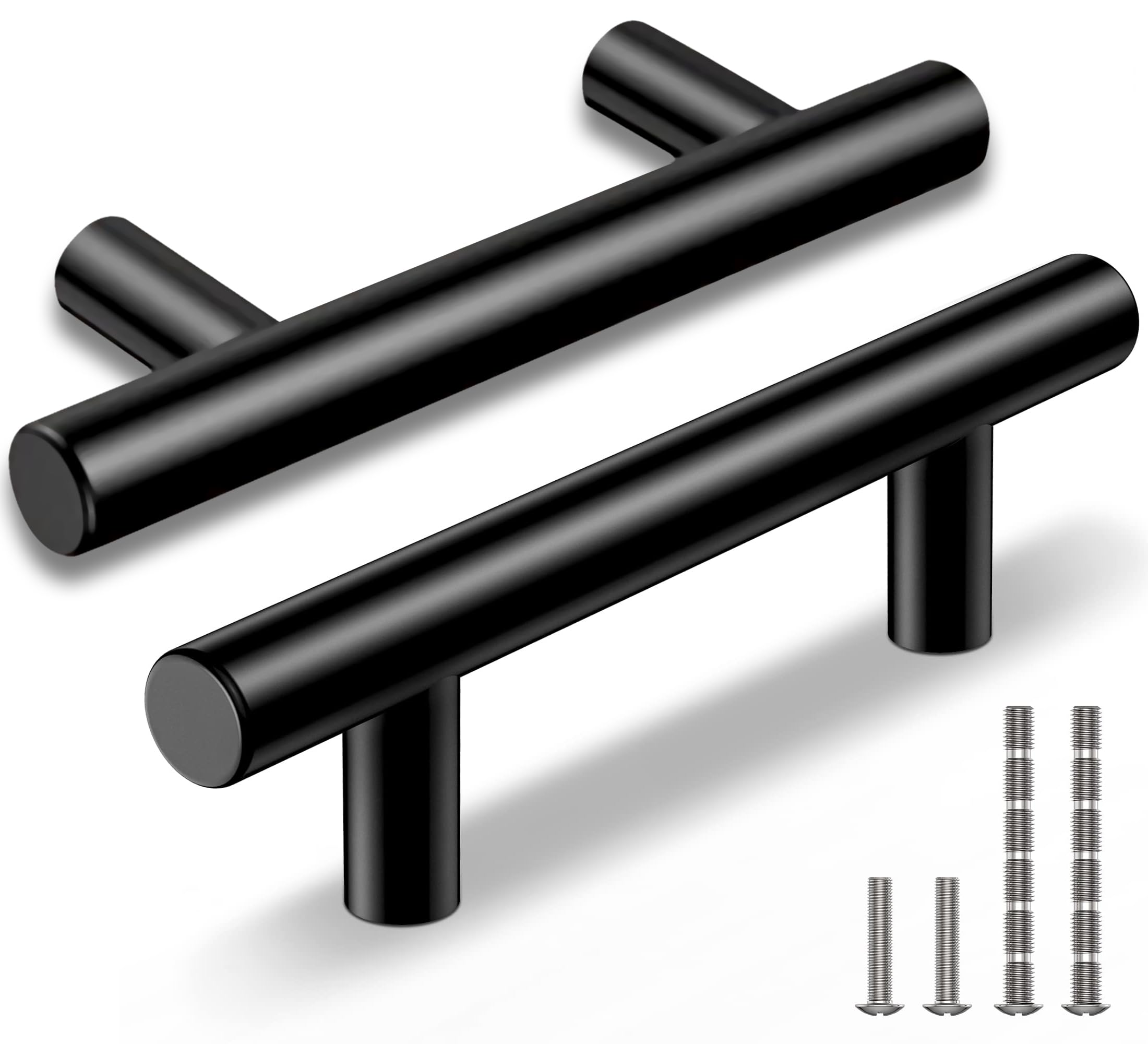 35pcs Cabinet Pulls Matte Black Stainless Steel Kitchen Cupboard Cabinet Handles (7.38