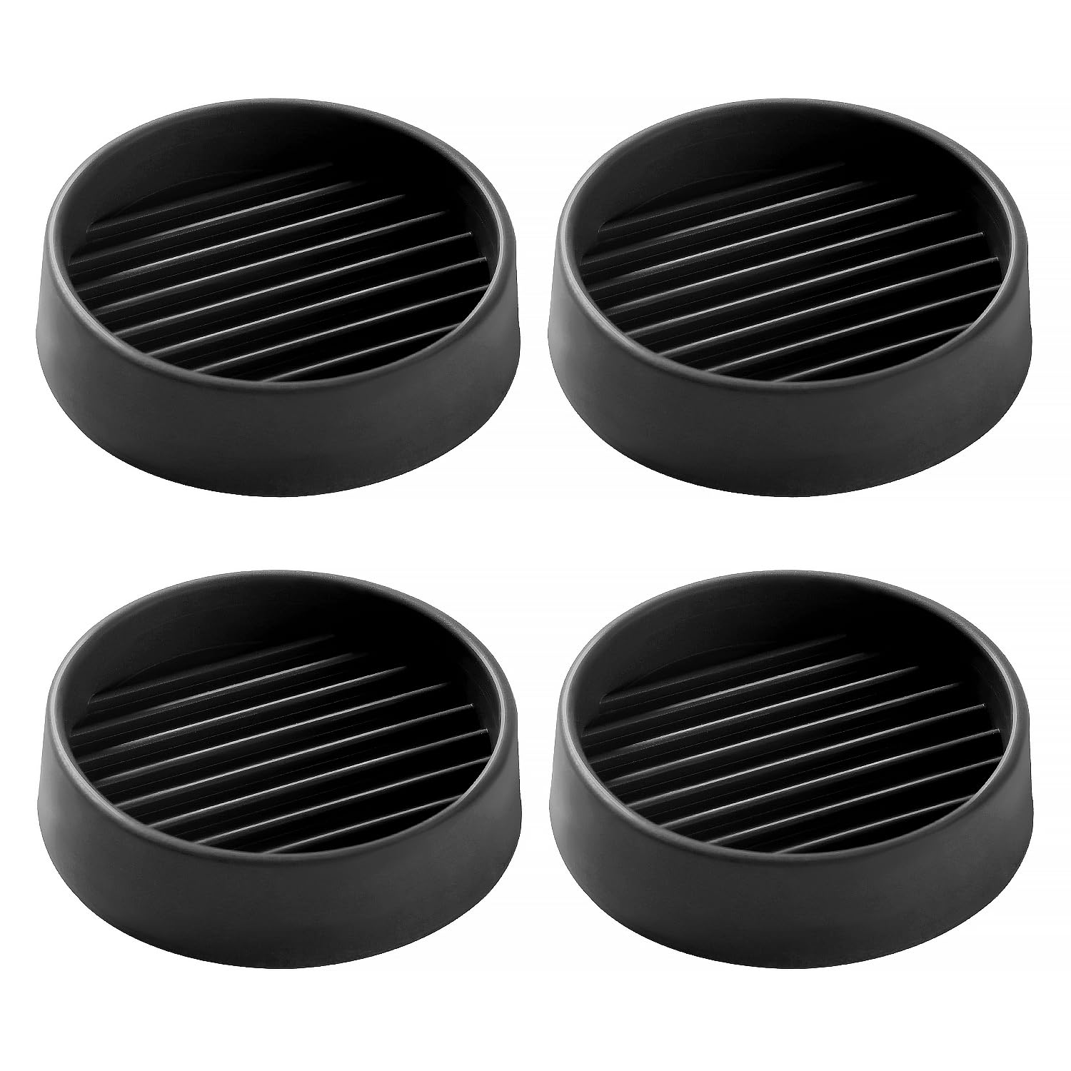 VooGenzek 4 PCS 2”/5.1cm Round Non Slip Furniture Pads, Bed Stoppers Rubber Furniture Feet, Furniture Coasters for Hardwood Floors, for Bed Cabinet Sofa Chair Table Piano, Black