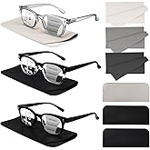 GGSTDDUP 3 Pack Progressive Multifocus Reading Glasses for Men Spring Hinge Rectangular Sport Blue Light Blocking Readers
