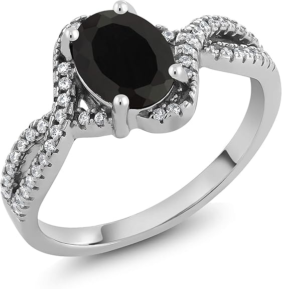 Anniversary Rings Jewelry 5 34 Sterling Silver Black Onyx And Marcasite Ring Size 5 75 Black Heart Ring For Girl Or Woman Resizable Size 5 75 Size 5 34