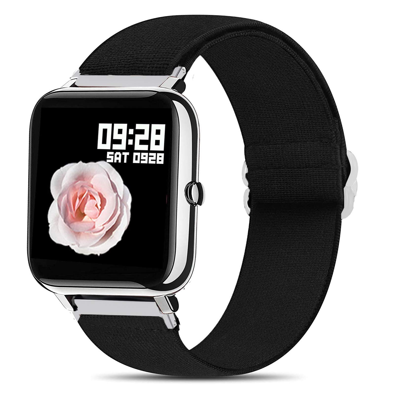 Compatible for Popglory 22 Smartwatch Band, Giaogor Stretch Elastics Adjustable Strap Compatible for Popglory P22/Donerton Smartwatch/itouch air 3/FirYawee Smartwatch/Virmee VT3 (Black)