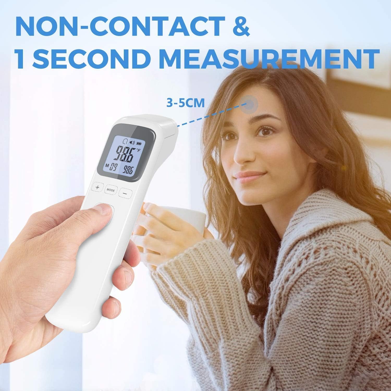 Thermometer for Fever, No-Touch Forehead Thermometer with Object Mode Function,Fever Alert and 32 Set Memory Recall,Best Care Thermometer for Adults and Baby Kids: Health & Personal Care