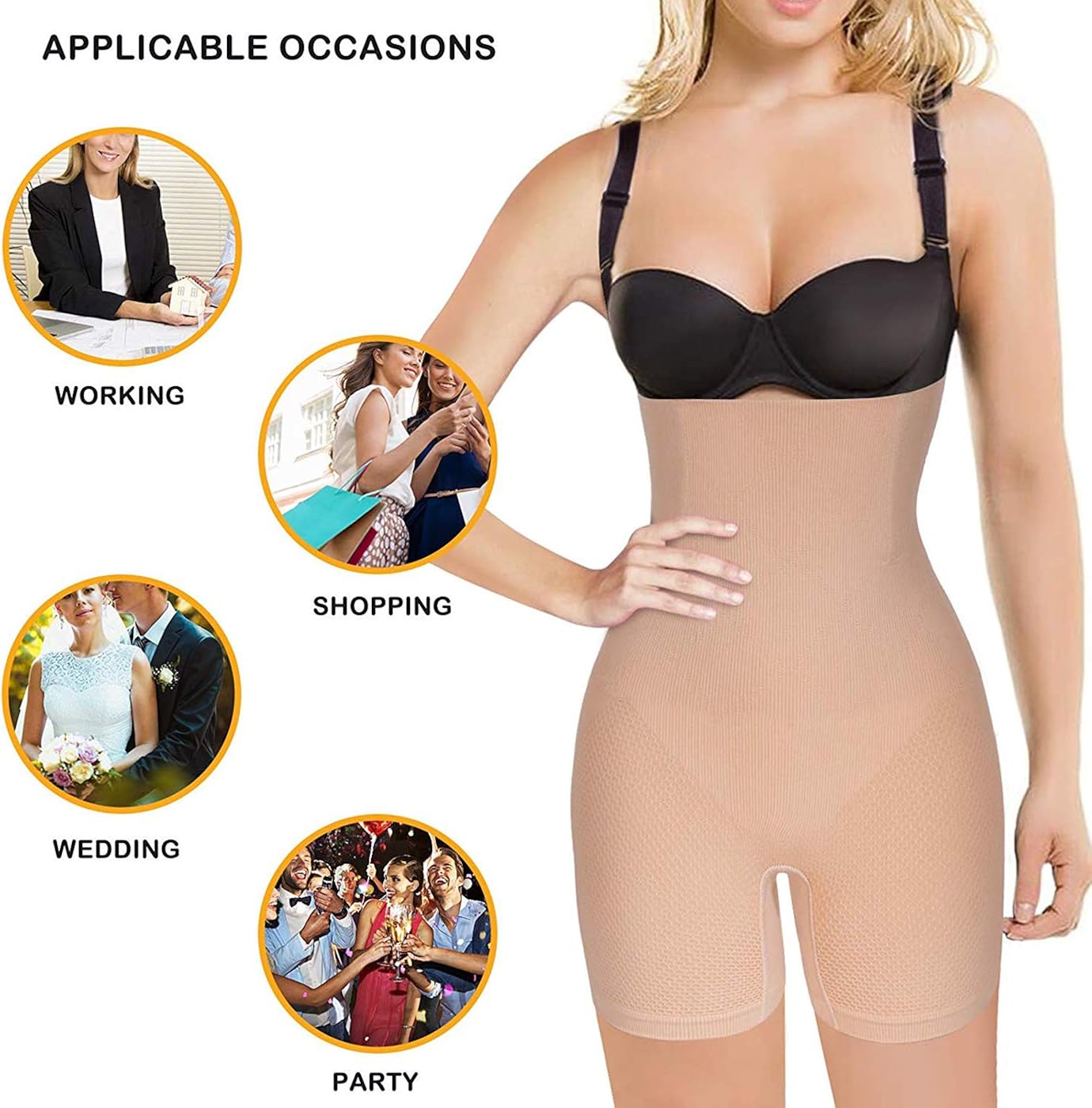 Nebility Women Waist Trainer Shapewear Tummy Control Body Shaper Shorts Hi-Waist Butt Lifter Thigh Slimmer at  Women’s Clothing store